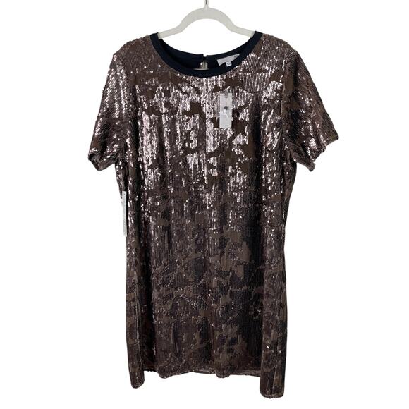 Anthropologie X RO & DE Andi Sequined Velvet Tee Shift Dress Holiday Party NEW - Picture 5 of 11